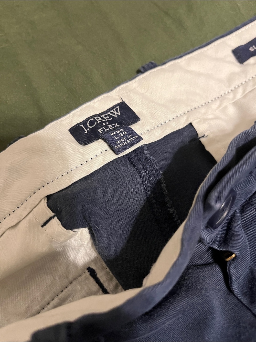 J. Crew Men's Dark Navy & Light Tan Slim Chinos 2-PACK